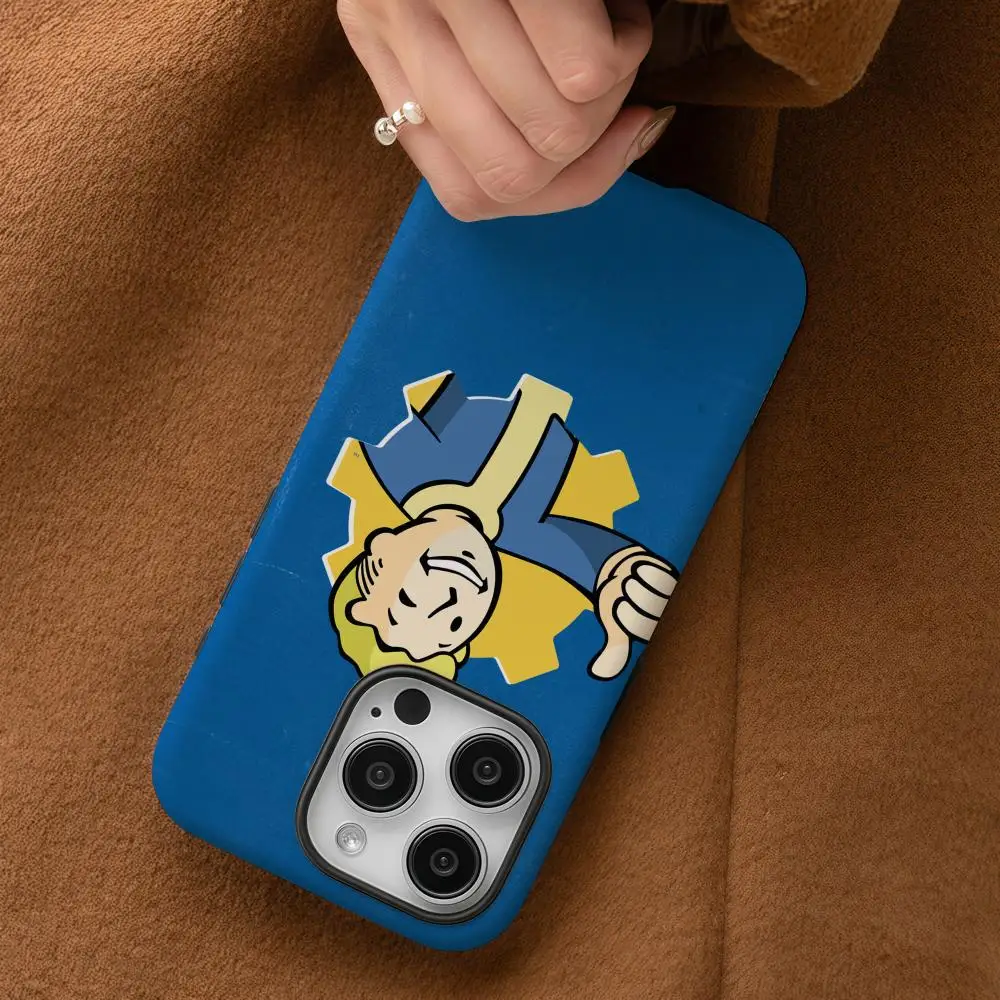Фото Чехол Game Vault Boy для iPhone 17 16 15 14 13 12 Pro Max Plus, глянцевый, HD, двухслойный, с жидким покрытием, жесткий корпус №2