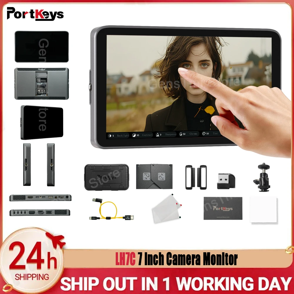 Фото 7-дюймовый монитор для камеры Portkeys LH7C с HDMI, 1000 нит, HD IPS, сенсорный экран для DSLR-камер №1