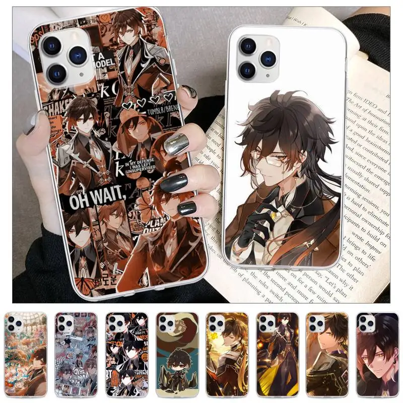 

Zhongli-genshin cell Transparent TPU phone case for pixel 6 iPhone 13 12 Mini 11 Pro XS MAX X XR 7 8 Plus SE 2020 5 4 A
