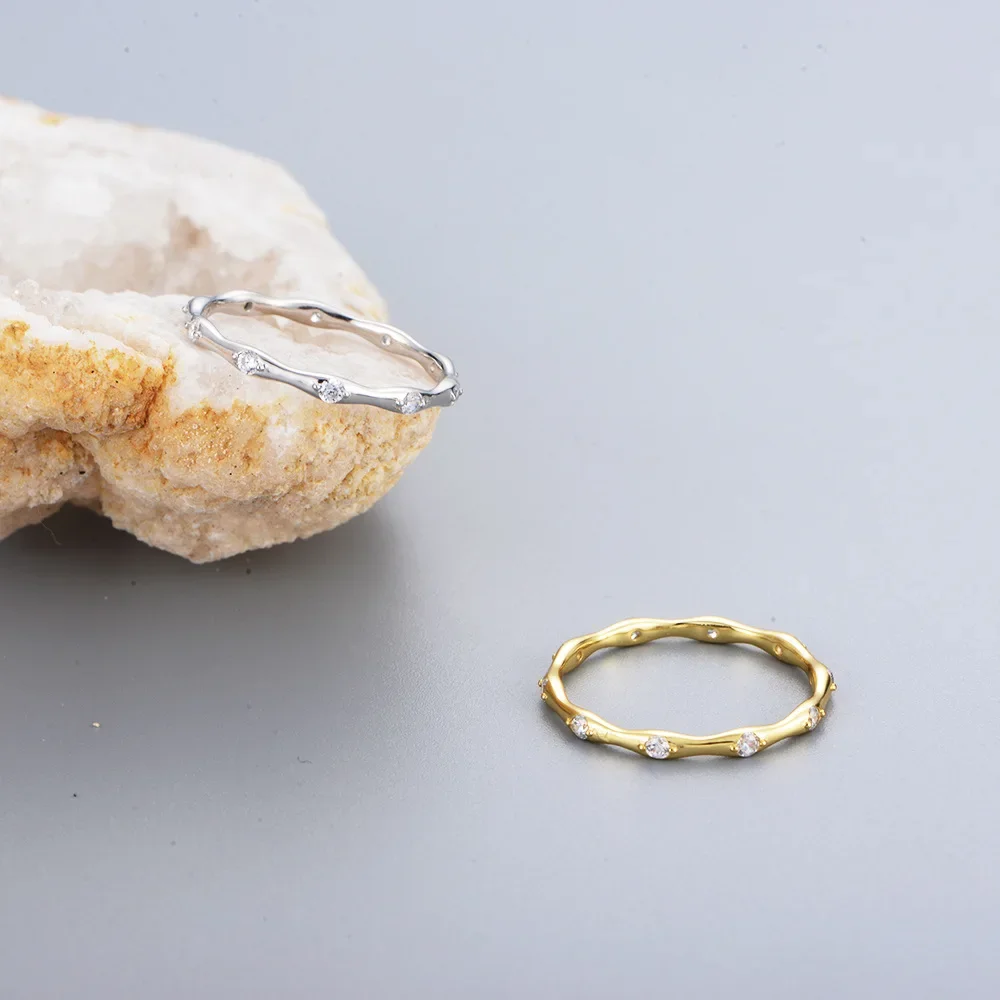 Женское кольцо из серебра 100% пробы с бамбуком