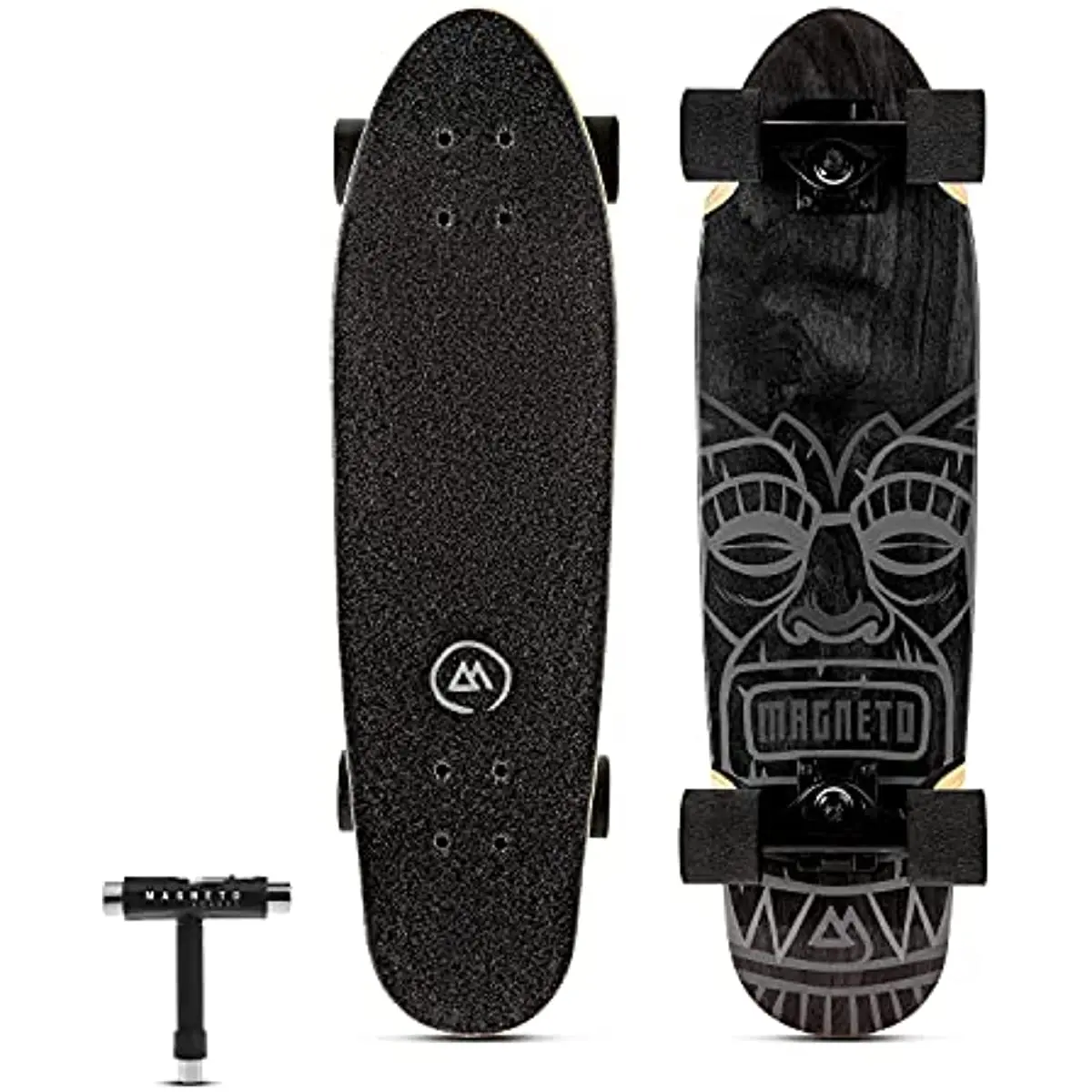 

Magneto Mini Cruiser Skateboard Cruiser | 27.5" X 7.5" | Short Board | Canadian Maple Deck - Designed for Kids, Teens and Adults