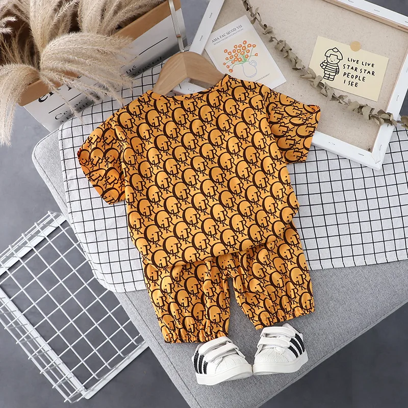 2021 Baby Boys Summer Clothing Toddler Girls Letter  Printing 2-pieces Set Infant O-neck Outfits for Baby Boy Toddler Tracksuits