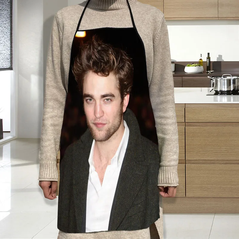 

Robert Pattinson Apron Grill Kitchen Chef Apron Professional for BBQ, Baking, Cooking for Men Women 68X95cm