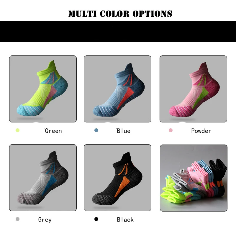 Sports Socks Woman Running Short Sock Advanced Sport Sock Looped Back Color Sock Compression Calcetines Ciclismo Hombre Cycling