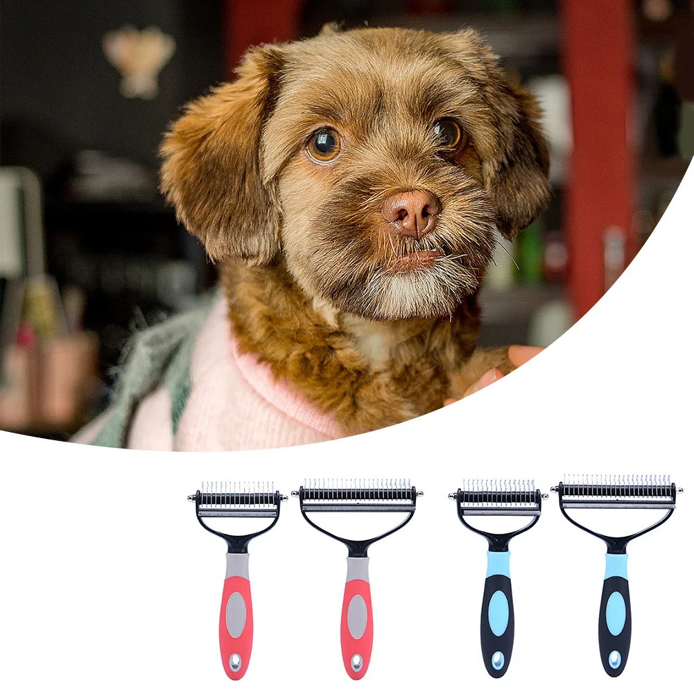 

2 Sided Home Grooming Tool Cleaning Pet Deshedding Brush Dematting Dog Cat Universal