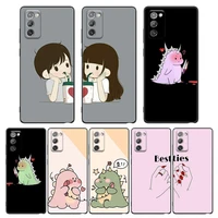 cute couple cartoon phone case for samsung a7 a52 a53 a71 a72 a73 a91 m22 m30s m31s m33 m62 m52 f23 f41 f42 5g 4g tpu case