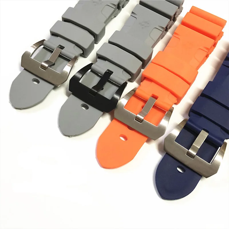 Rubber Watch Band For Panerai SUBMERSIBLE PAM 441/111/386 Silicone Watch Strap Watch Accessories Rubber Watch Band Chain