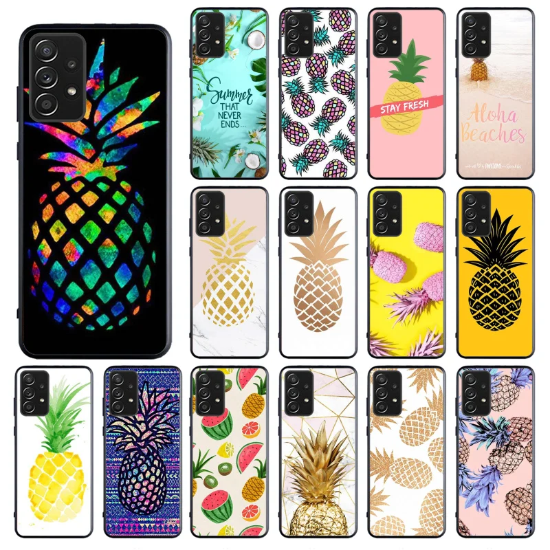 

Phone Case for Samsung Galaxy A73 A53 A13 A22 A12 A32 A71 A21S A33 A52 A72 A02 A03 A51 A31 M31 Pineapple