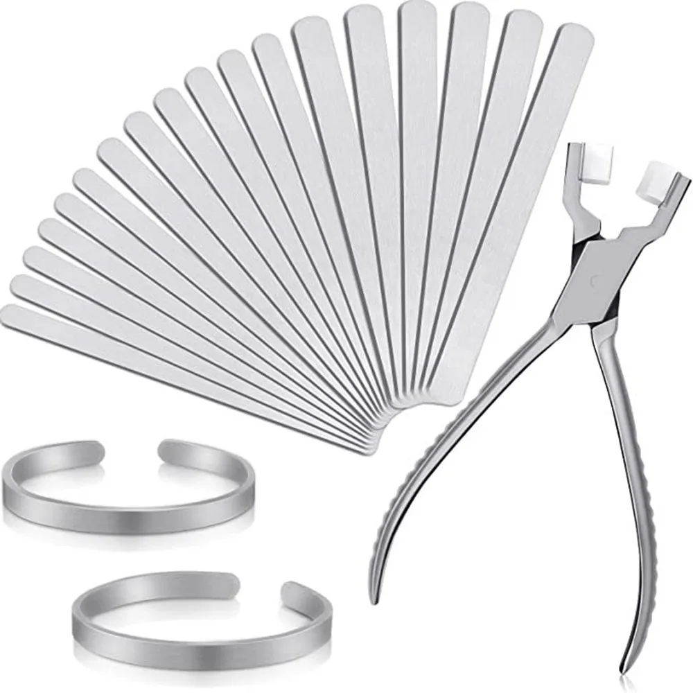 

19 Pcs Bracelet Bending Pliers Aluminum Tools Metal Stamp Bracelet Blanks Jewelry Forming Tool For DIY Making Bracelets