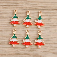 10pcs 1018mm enamel christmas tree pendants charms for jewelry making necklaces earrings diy bracelets crafts accessories