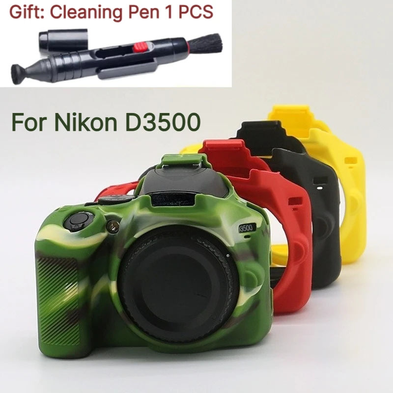 Фото Защитный силиконовый чехол для камеры, для Nikon D3500, водонепроницаемый мягкий чехол, аксессуары для камеры + 1 шт. защитной пленки в подарок. №2