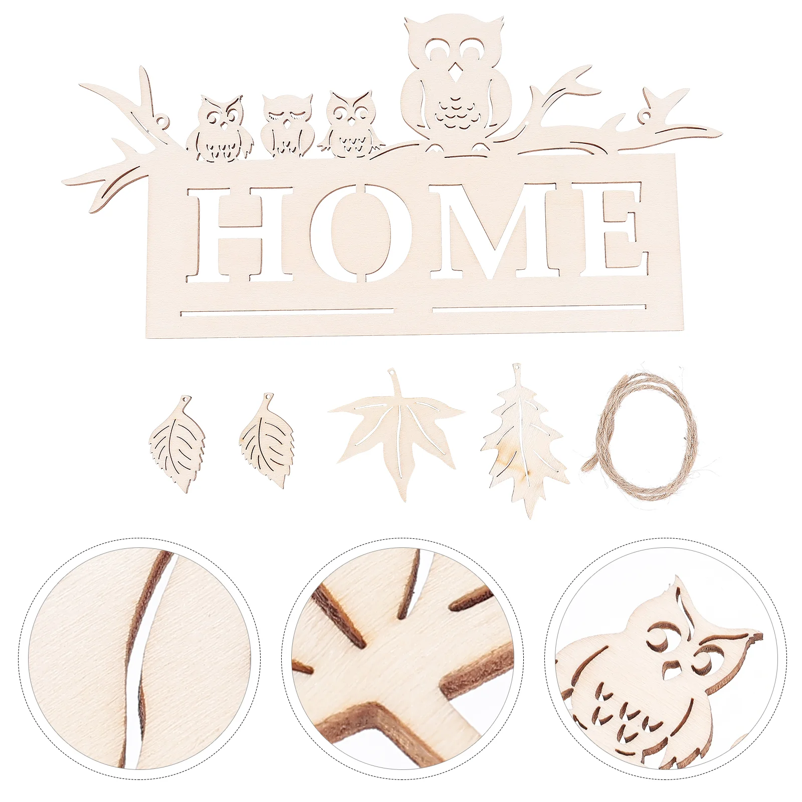 

6Pcs Thanksgiving Day Hanging Craft Wooden Pendant Decorative Pendant (Khaki)