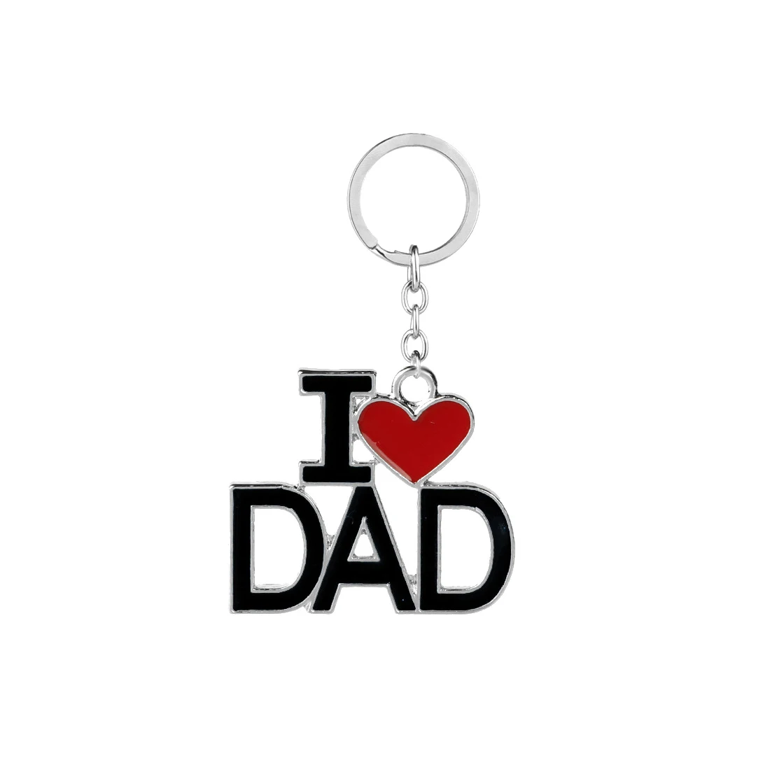 

Fashion Letters I Love MOM&DAD&PAPA&MAMA Heart-Shaped Keychain Personality Unisex Metal Key Chain Parent Gift Jewelry