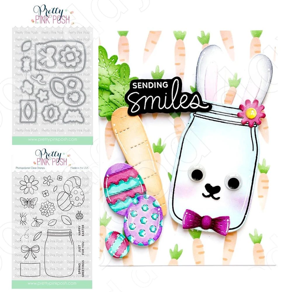 

2023 New Arrival Spring Jar Cutting Dies and Stamps Scrapbook Diary Decoration Embossing Template Diy Greeting Card Handmade