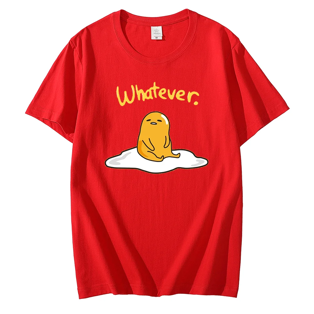 Sanrio Gudetama Повседневная Милая футболка с принтом Студенческая парная мультяшная
