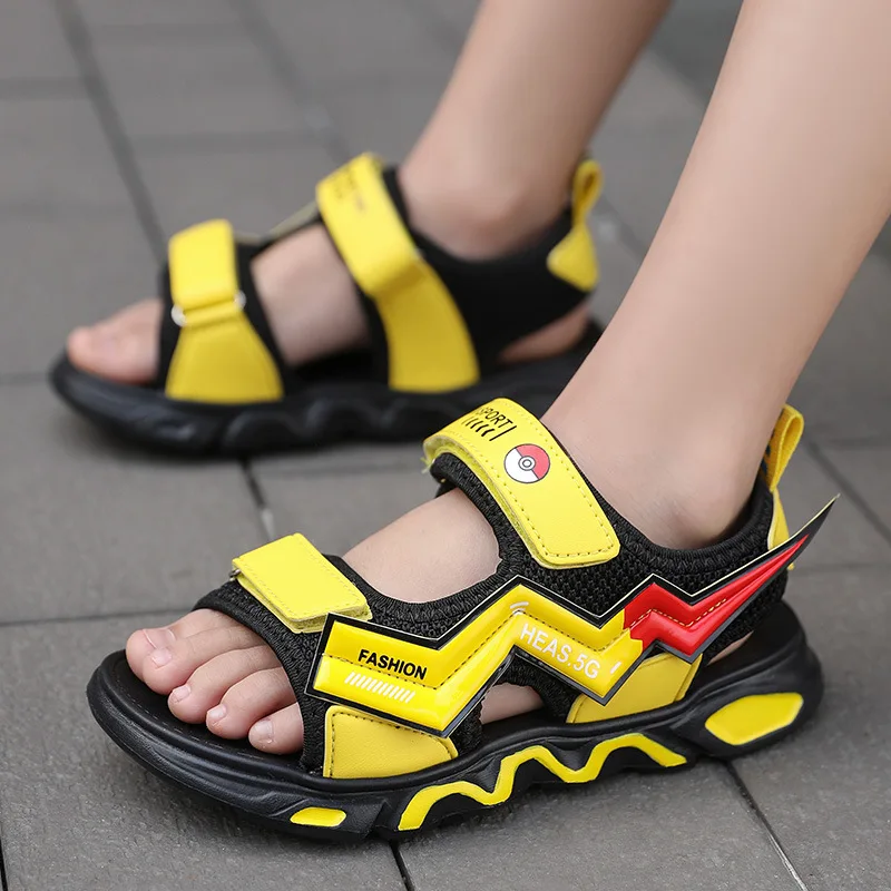 

Pikachu Children Shoes Students Summer Sandals Boys Girls Pokemon Elf Ball Fashion Home Beach Sandals Shoes Kids Birthday Gifts