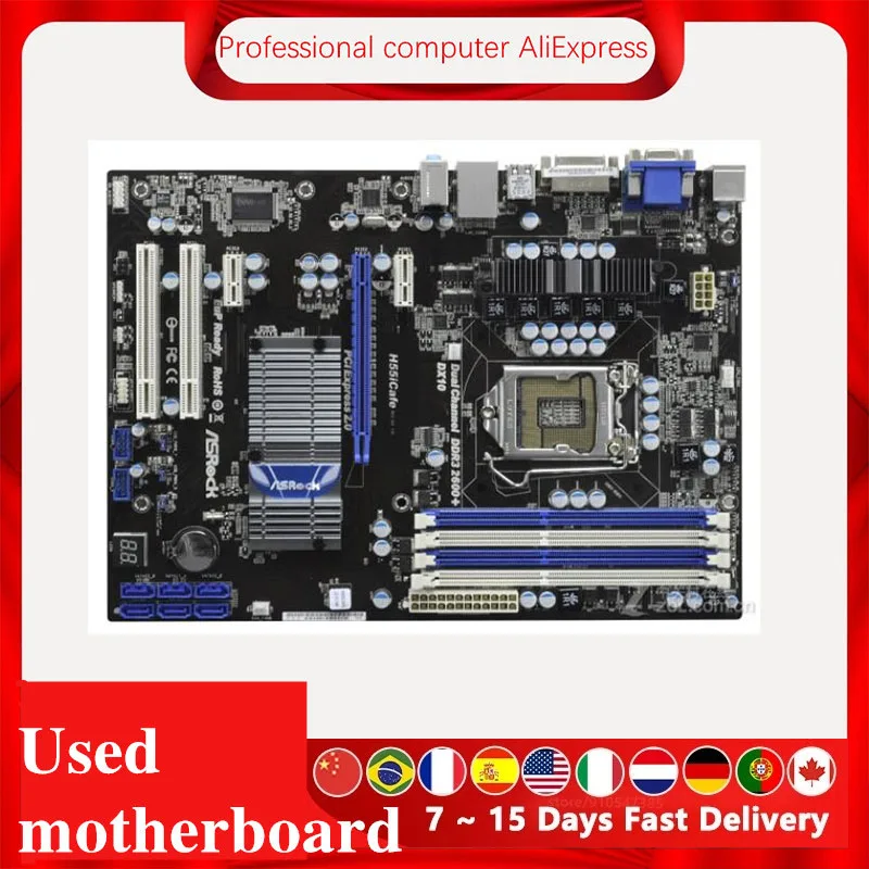 Материнская плата для ASRock H55iCafe LGA 1156 DDR3 16 ГБ Intel H55 P7H55 десктопная материнская SATA II