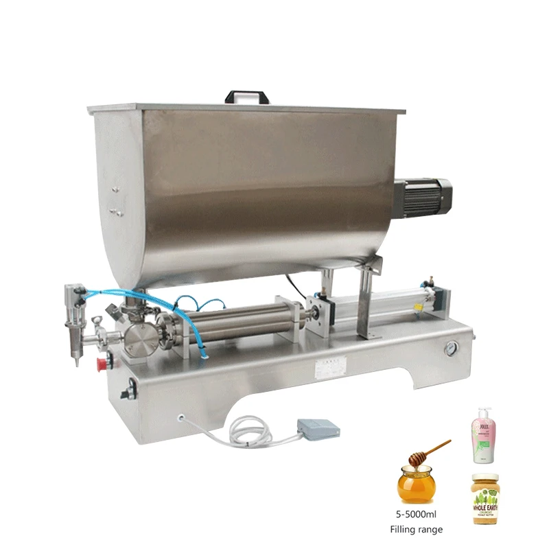 

Commercial Paste Filling Machine Stainless Steel U Shaped Hopper Pneumatic Slurry Mixing Filling Machine for Shampoo Lotion