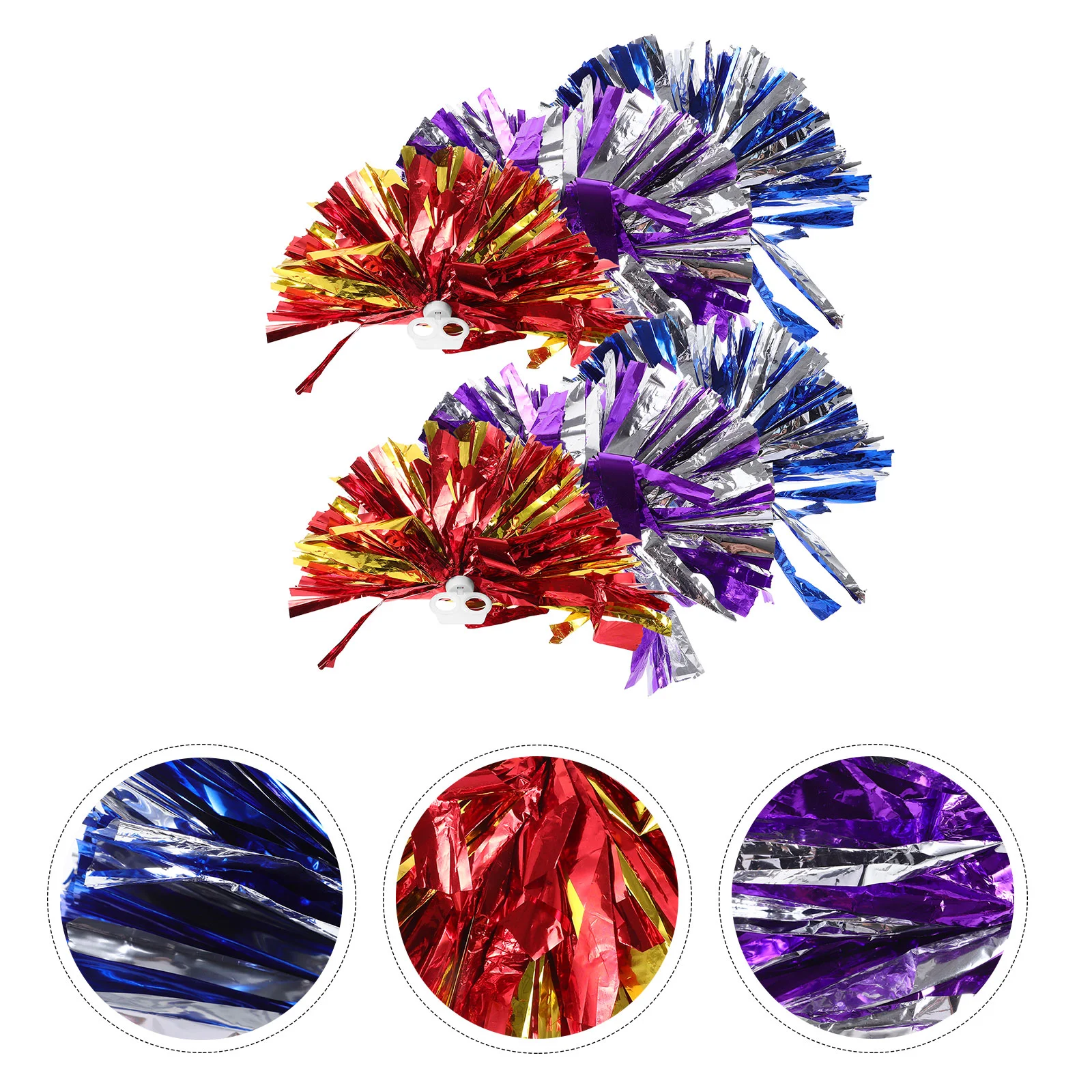

6 Pcs Bright Light Cheerleading Flower Ball Metal Girl Pom The Pet Reusable Cheerleader Poms
