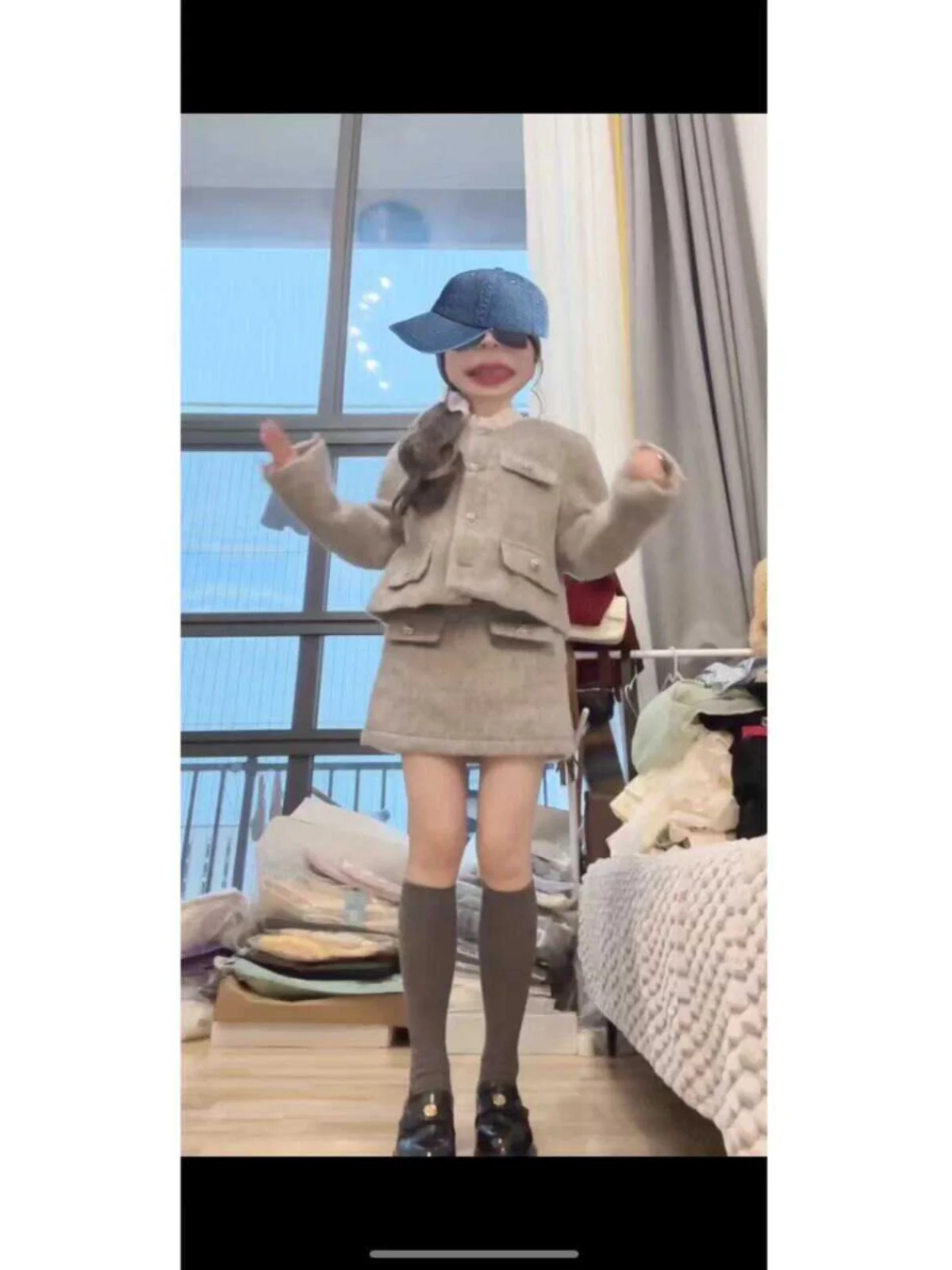 Изящное платье во французском стиле в ретро 2024 осенне-зимний светский комплект