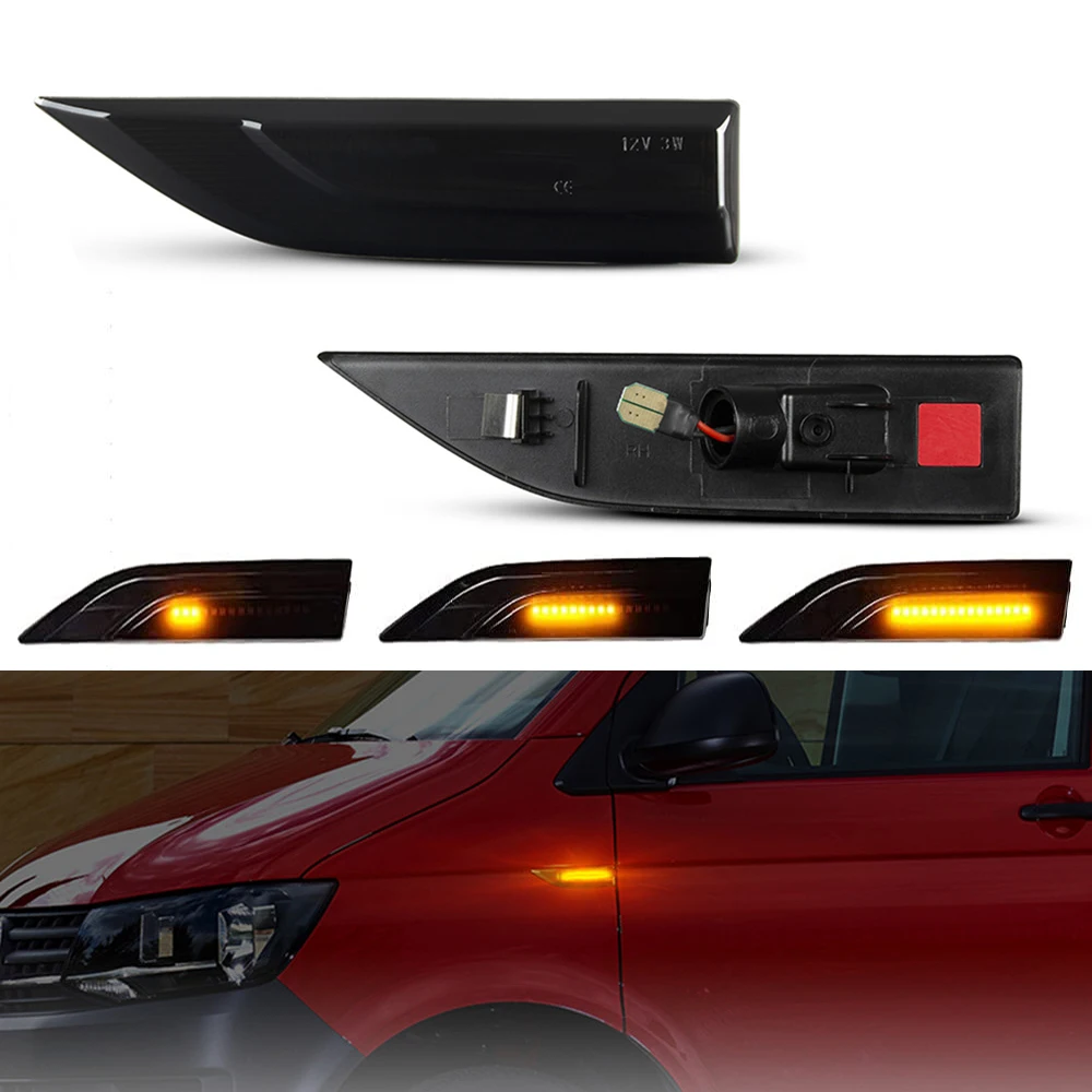 

For VW 2015-2017 Caddy 2015-2019 Transporter T5 T6 Multivan Dynamic Sequential LED Side Marker Blinker Turn Signal Light Lamp