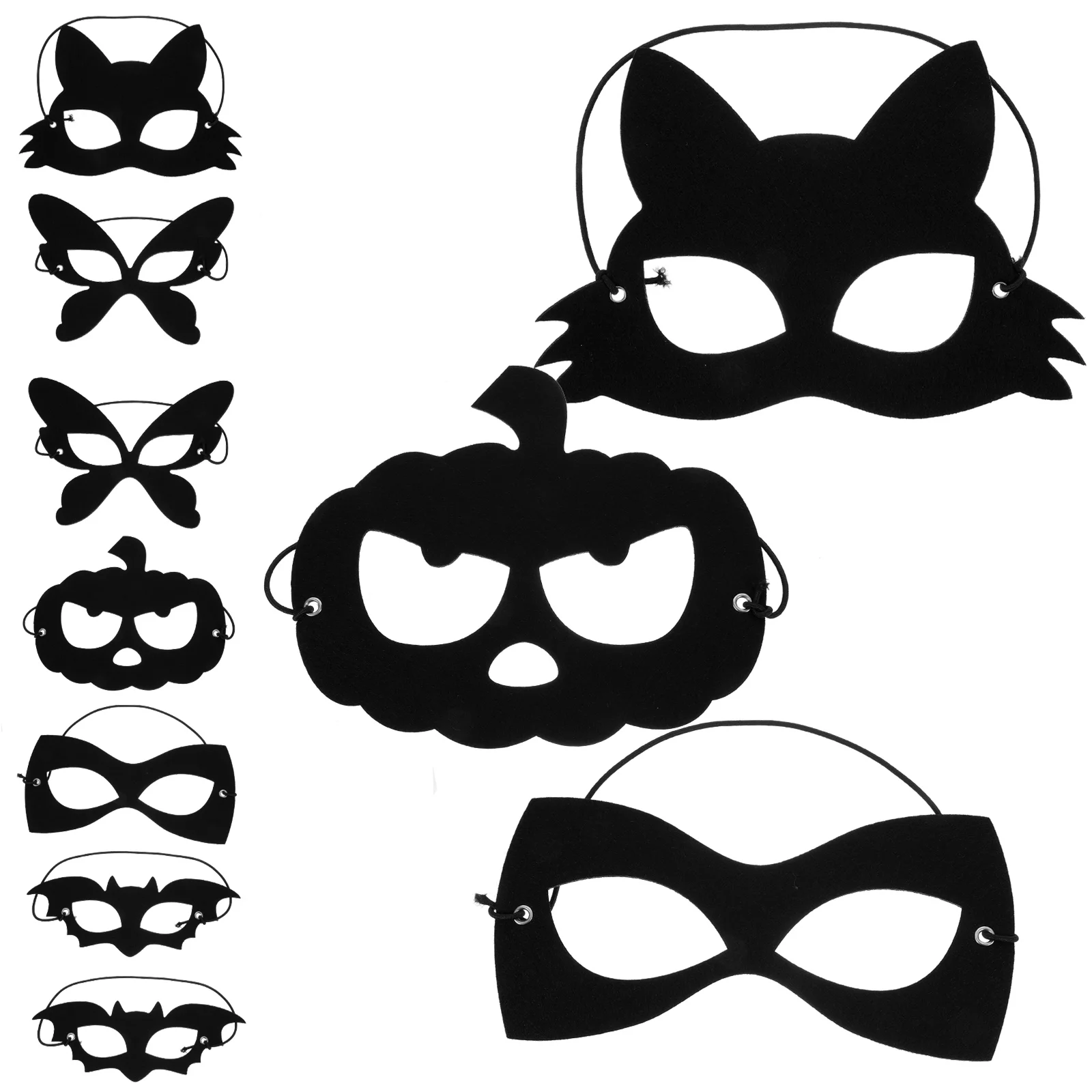 

10 Pcs The Mask Fancy Dress Halloween Masquerade Masks Cosplay Party Felt Child