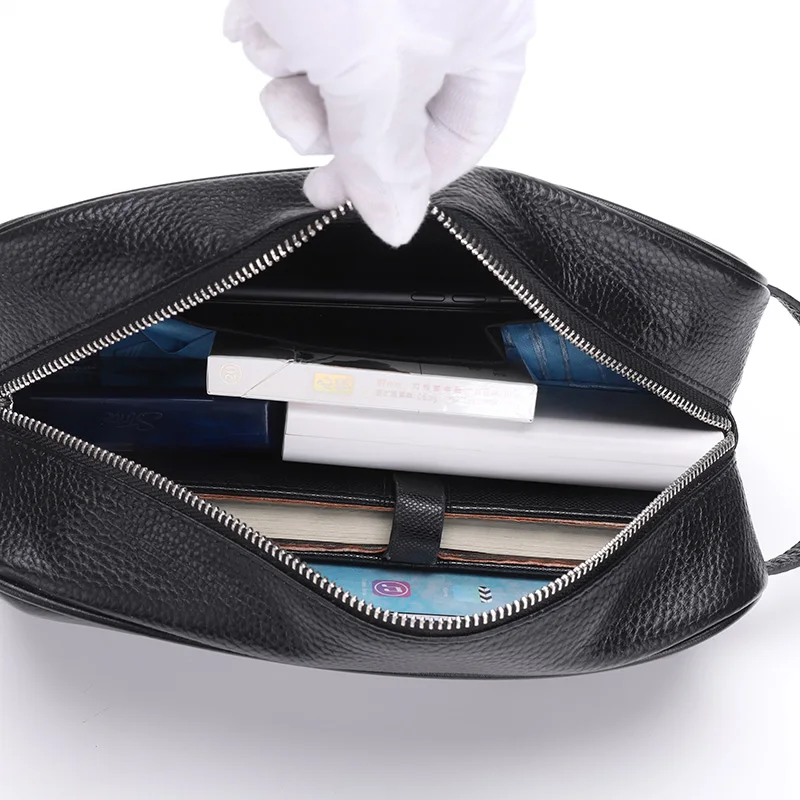 New men's leather clutch bag High Quality Fashion Bags Men's Leather Casual Large Capacity Clutches Envelope Bags