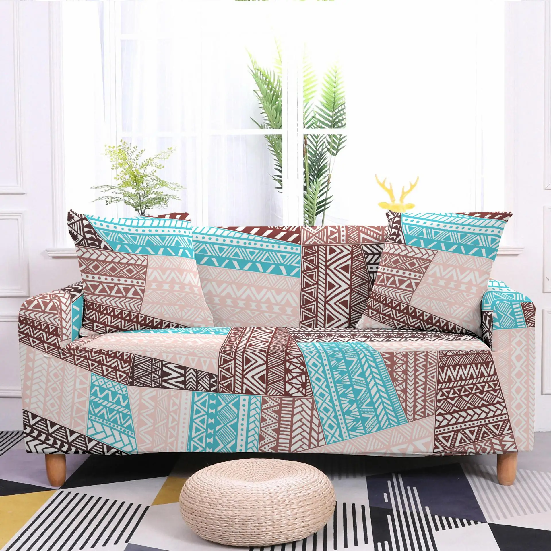 

New 3D Digital Printing Elastic Sofa Cover Home Decor Spandex Art Sofa Covers for Living Room Dust Proof Sectional Sofa Covers