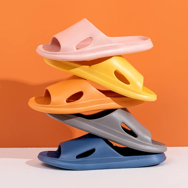 2023 Fashion Women Summer Soft Slippers Thick Platform Bathroom Home Men Indoor Non-slip Anti-slip Female Cloud Cushion Slides