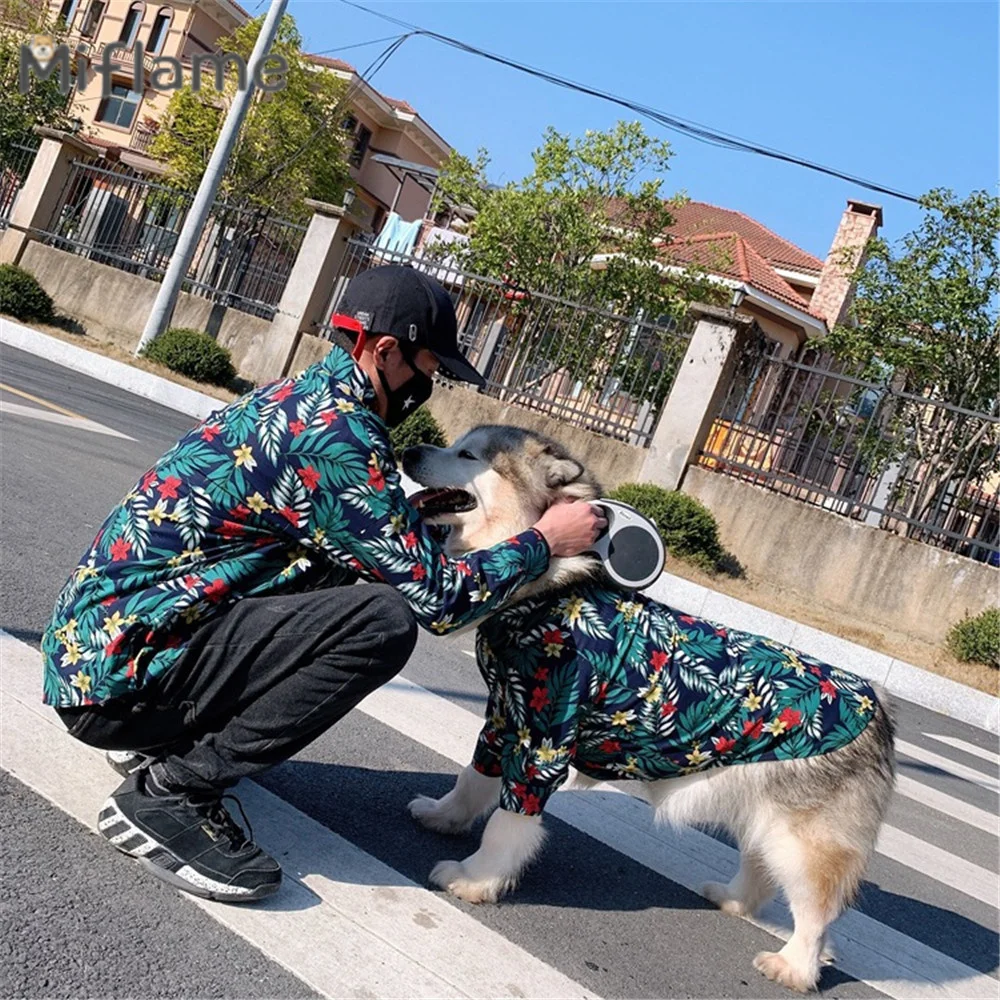 

Miflame Pet Parent-child Shirt Cat Dog Clothes Golden Retriever Alaskan Akita Fashion Breathable Dog And Owner Matching Outfits