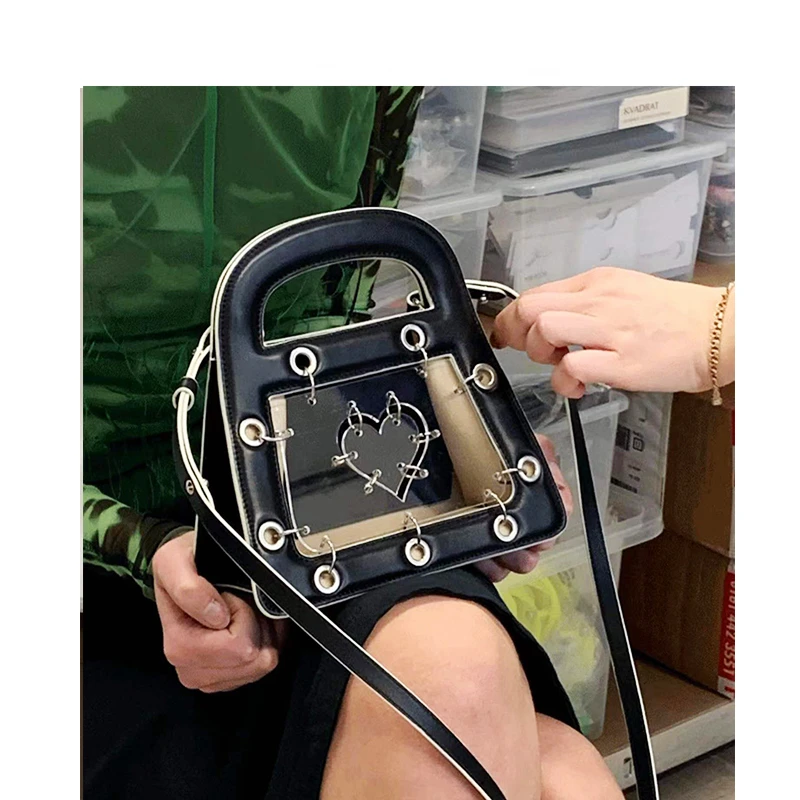 

New High-Quality Portable Messenger Bag Love Transparent Jelly Pack Portable Small Square Bag Women's Shoulder Handbags