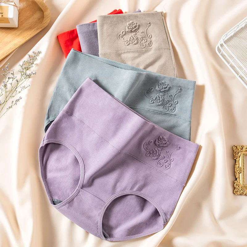 

Women's Cotton Shorts Underpants Minimalistic Solid Color Panties Comfortable Breathable Female Panty High Waist Briefs