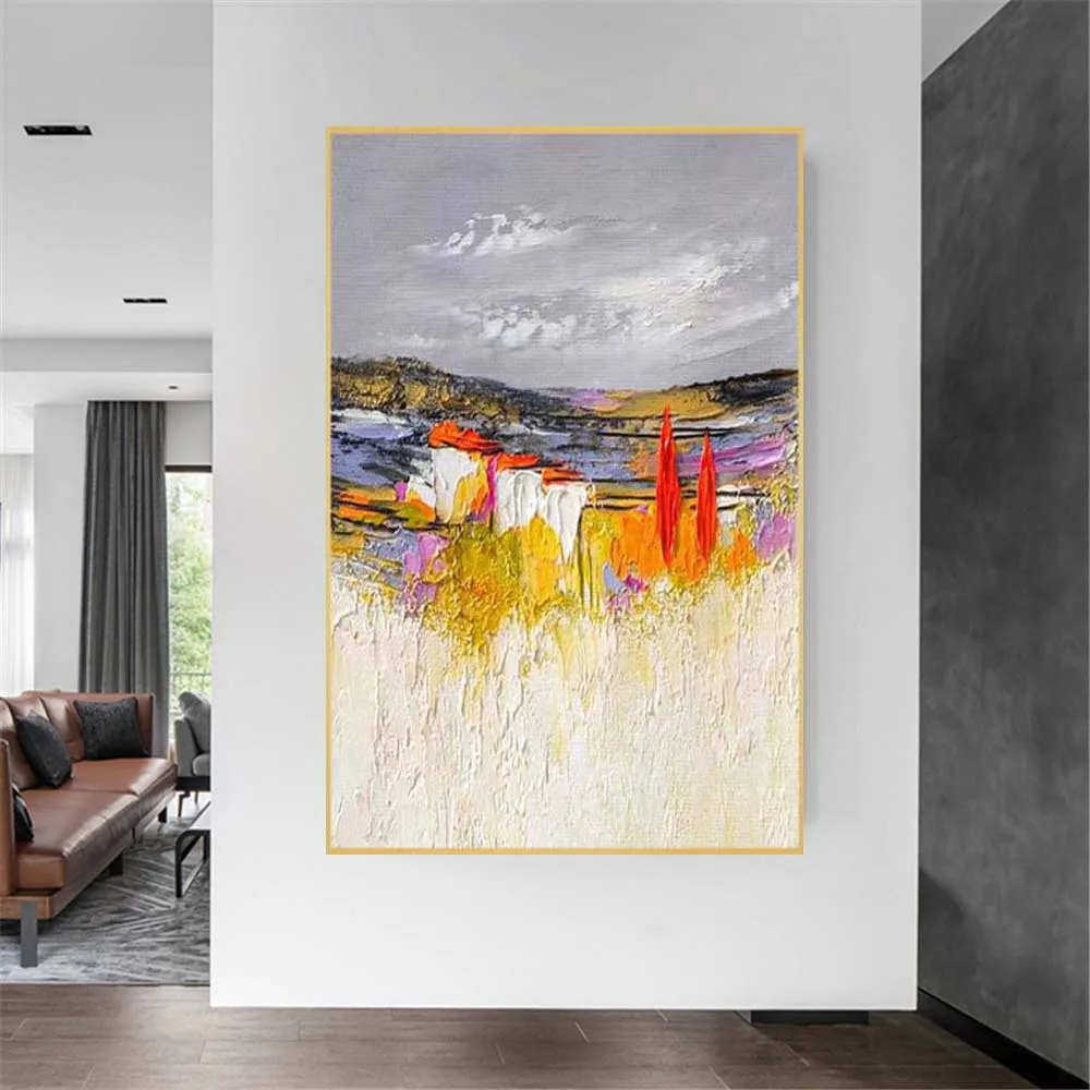 

Hand-Painted Canvas Oil Painting Decor Home Wall Art Pictures For Living Room Abstract Paintings Landscape Mural Aesthetic Life