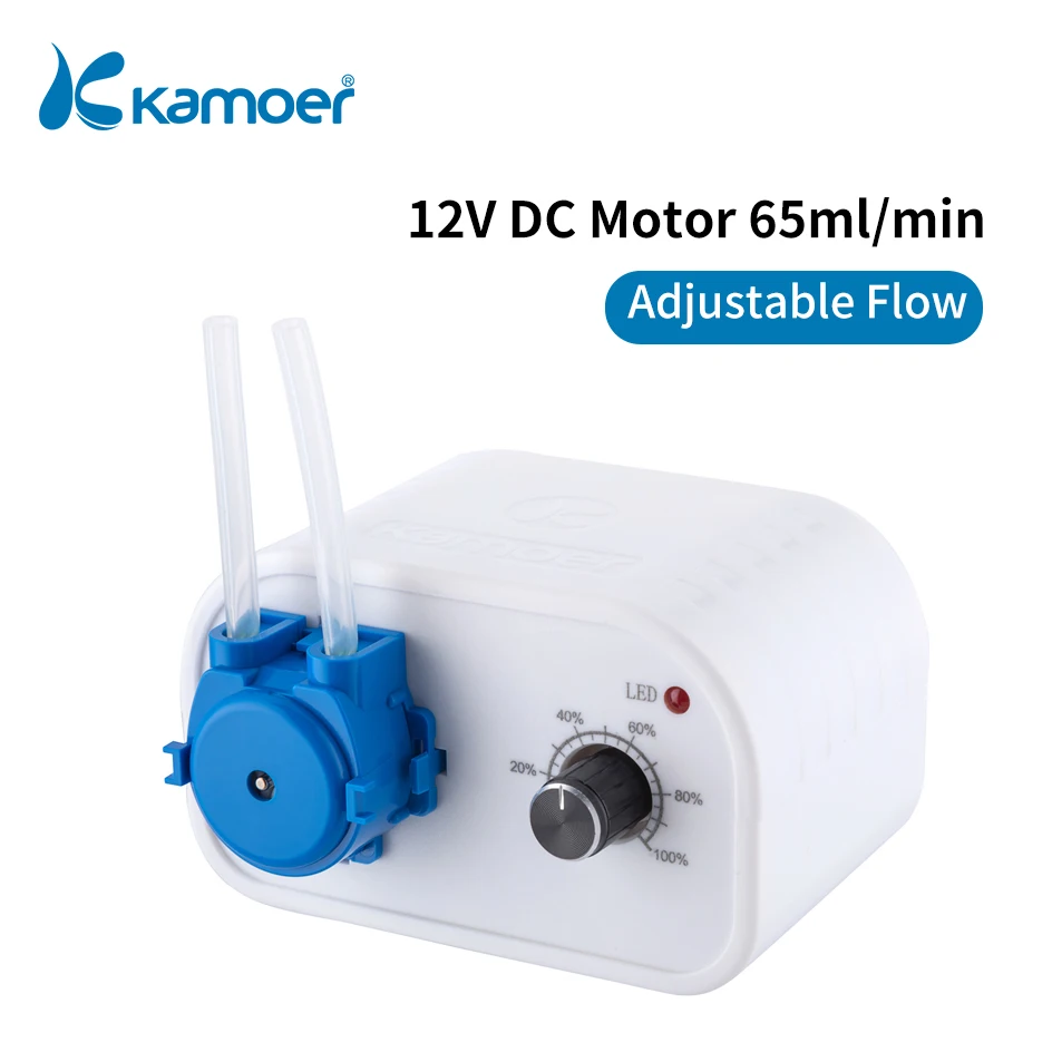 

Kamoer NKCP Intelligent 12V Peristaltic Pump DC Motor with Power Supply (Flow Adjustable Lab Dosing Pump Silicone Pump Tube)