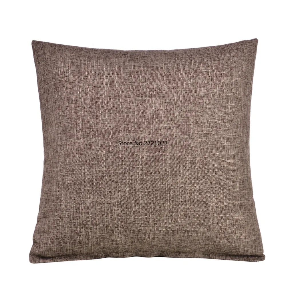 Горячая Распродажа льняная однотонная наволочка для дивана цвет чистый желтый