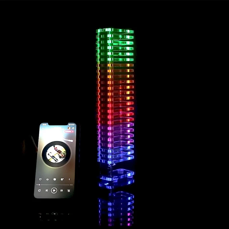 

X37E музыкальный спектр Мечта хрустальный голос Колонка лампа куб светодиодный уровень электронное Изготовление DIY набор УФ метр акриловый м...