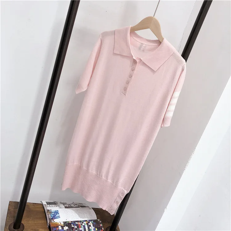 

High Quality Korean Fashion TB Dress Spring Dress New Listen Same Style Women's Tb Knitted Dress Fairy Skirt Long Skirt