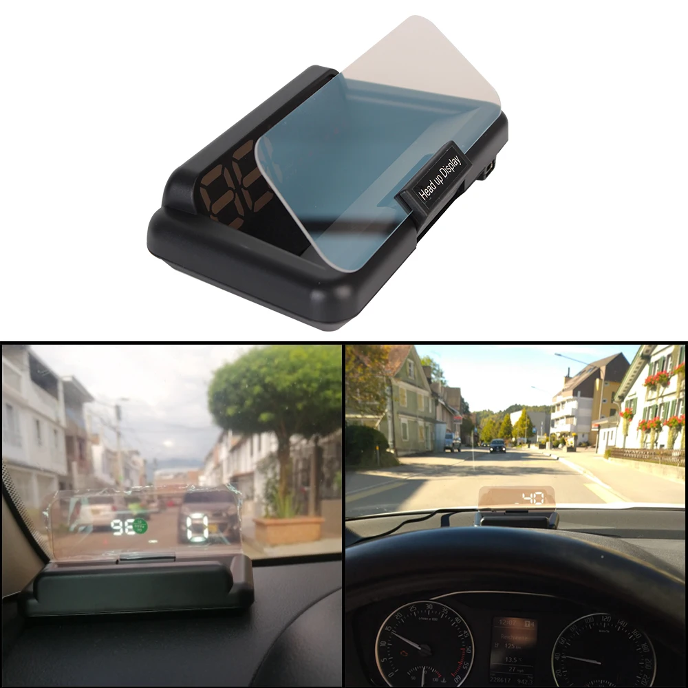 

C500 Mirror HUD Water Temp RPM Voltage Alarm OBD2 Speedometer Car Head Up Display Windshield Projector Car Security Alarm
