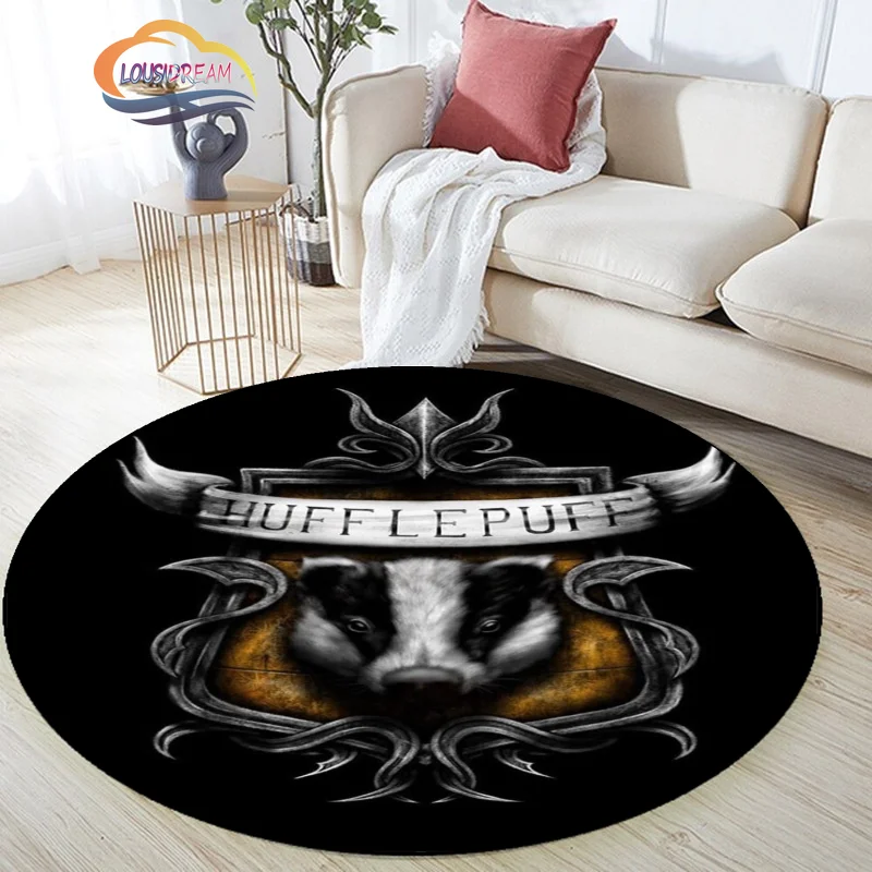 

Magic Movie carpet Slytherin Carpet Hufflepuff Pattern Round Carpet Home Decor Anti-slip Round Area Rug for Bedroom Chair Mat