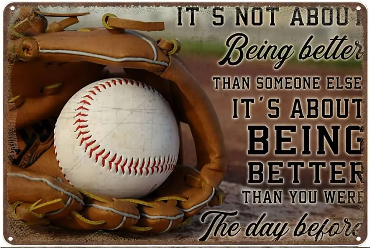 Винтажный алюминиевый знак металлический бейсбол — это не лучше чем кого-то