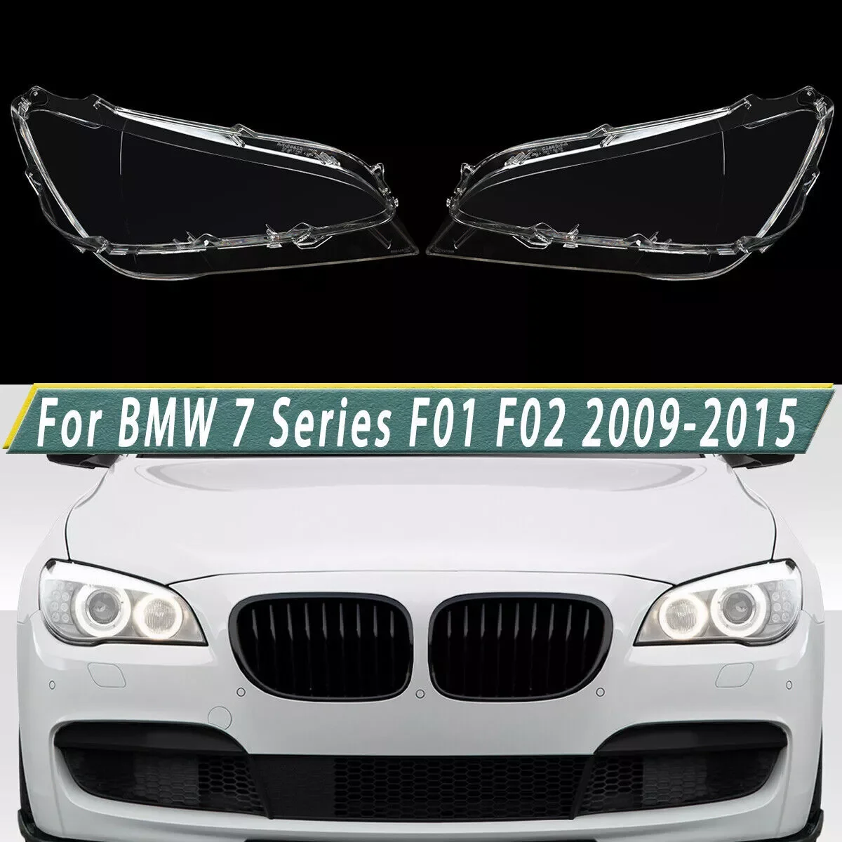 Фото Для BMW 7 серии F01 F02 730 735 740 750 760 2009-2015: Прозрачный рассеиватель/крышка фары (левый/правый) №3