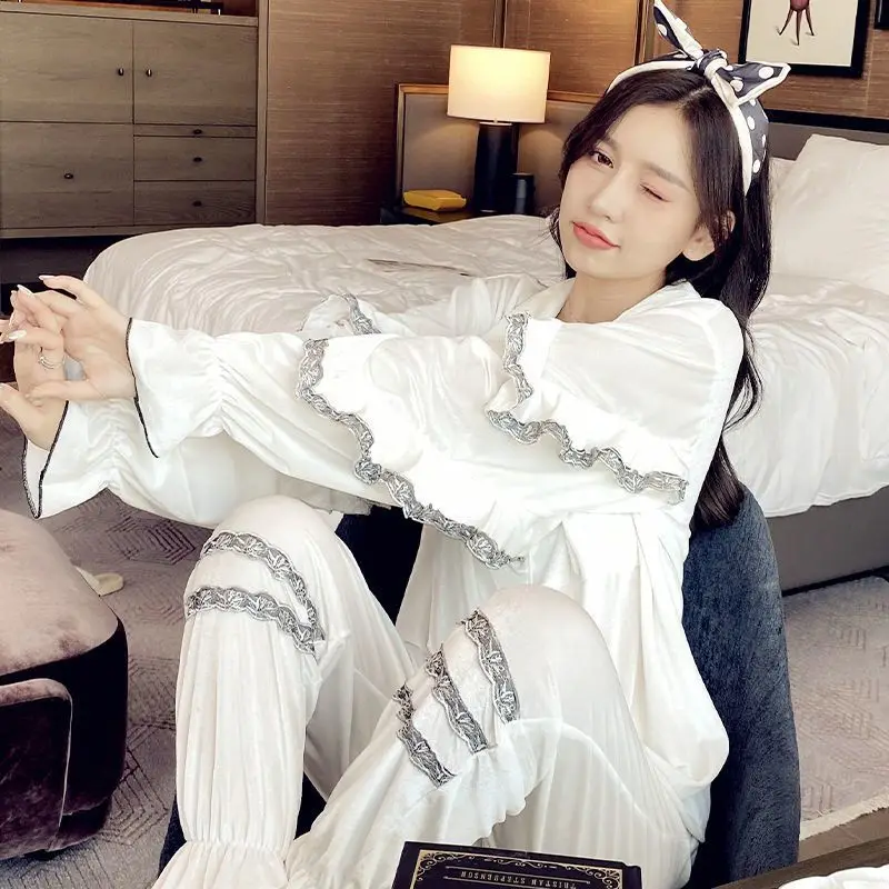 

Женская пижама осень-зима, утепленный Модный Кардиган с длинным рукавом, костюм для дома