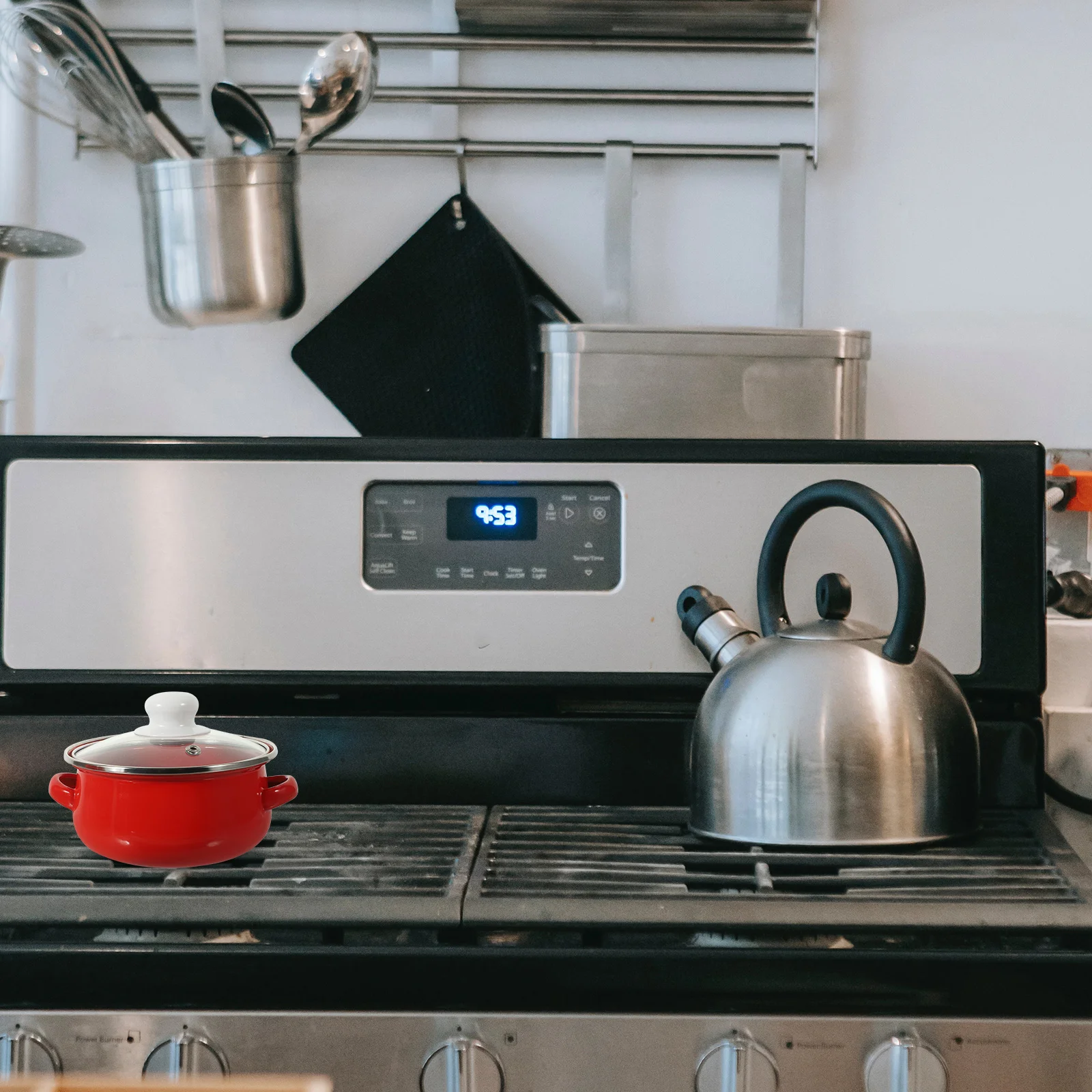 Эмалированный горшок с лапшой быстрого приготовления маленькая кастрюля для