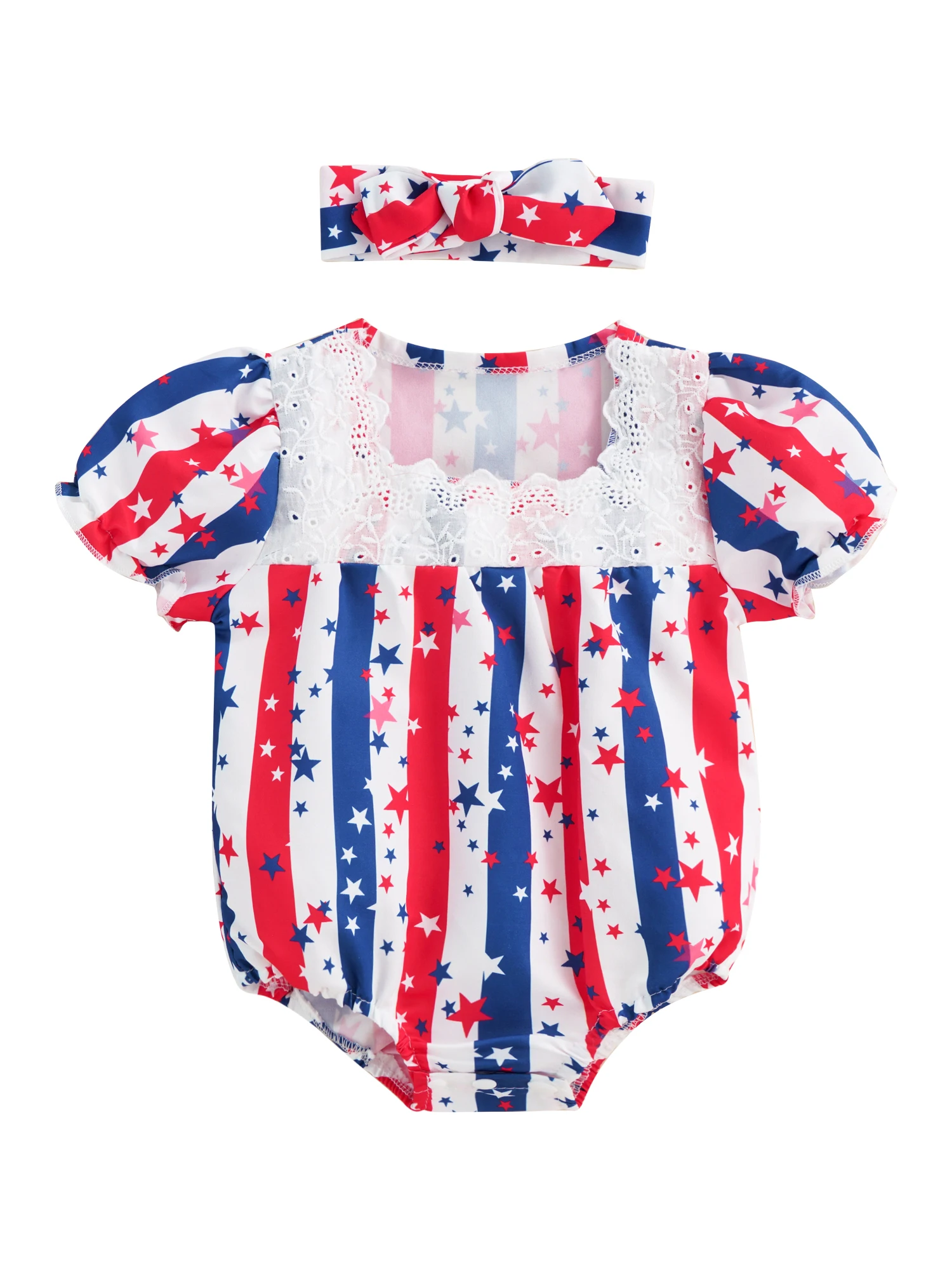 

Детский кружевной комбинезон с коротким рукавом, 4 июля