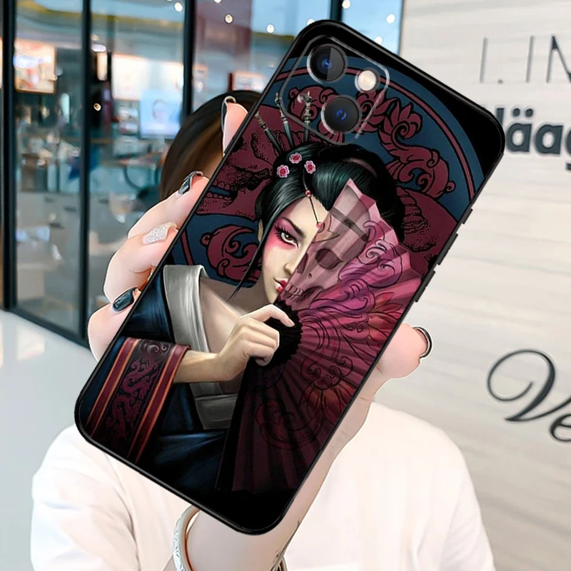 Японский традиционный чехол Geisha для телефона iPhone 13 12 11 Pro Max 8 6 7 Plus SE 2020 XR X XS MAX