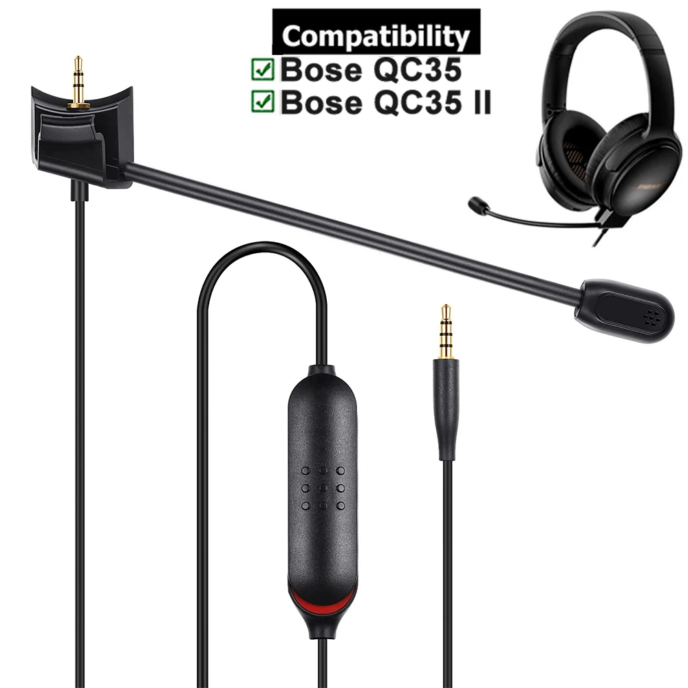 

Replacement Cable For Bose QuietComfort 35 II QC35 QC35II Headphones With External Microphone Mic Mute Switch