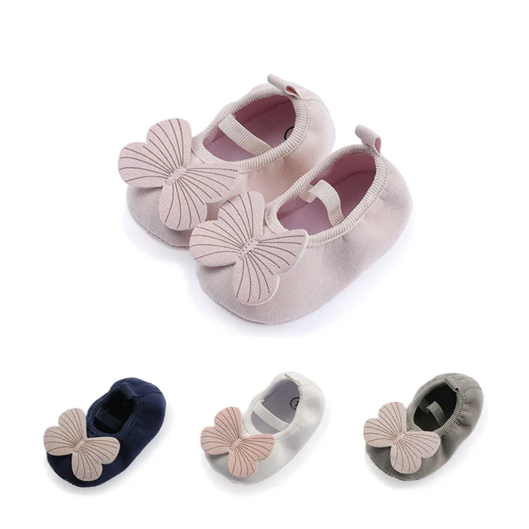 

Baby Girls Cotton Shoes Retro Spring Autumn Toddlers Prewalkers Cotton Shoes Infant Soft Sole Big Butterfly First Walkers 0-18M