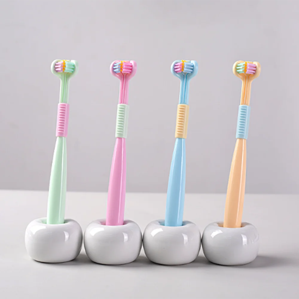 Cute Novel Donut Ceramic Toothbrush Holder Bathroom Storage Rack Unique Toothbrush Stand Ceramic Toothbrush Holder Decorative