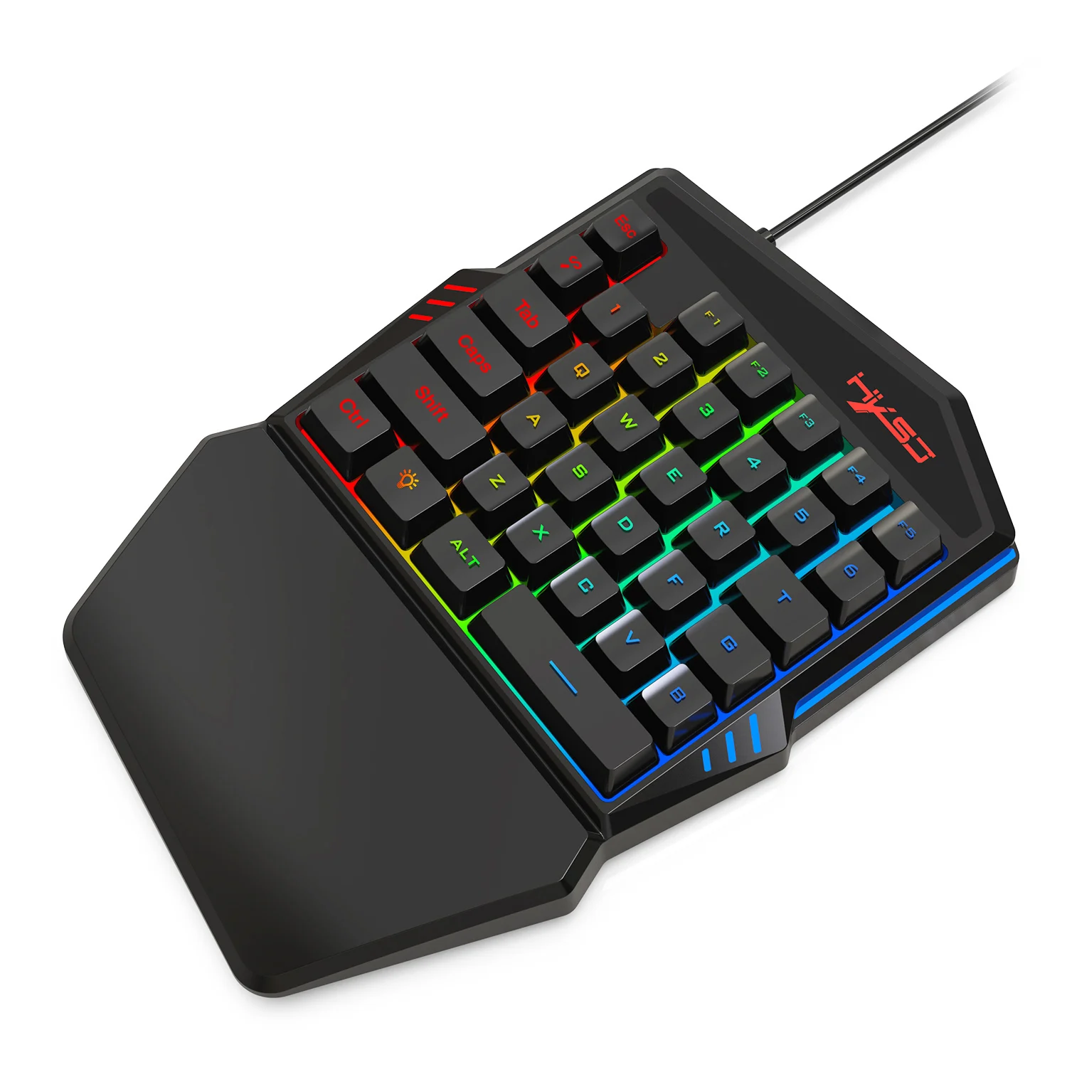 

HXSJ V100 V100-2 35 Key Gaming Keyboard Single Hand LED Backlight Keyboard with USB Wired for PUBG LOL CS Gamer
