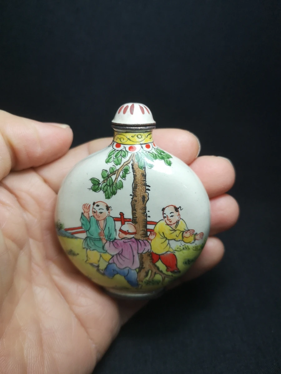 

YIZHU CULTUER арт собранные старый китай медная перегородчатая эмаль бутылки табак живопись для детей играть в игры украшения подарок